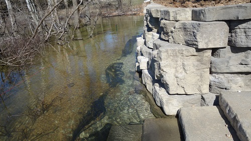 Lake retaining wall side